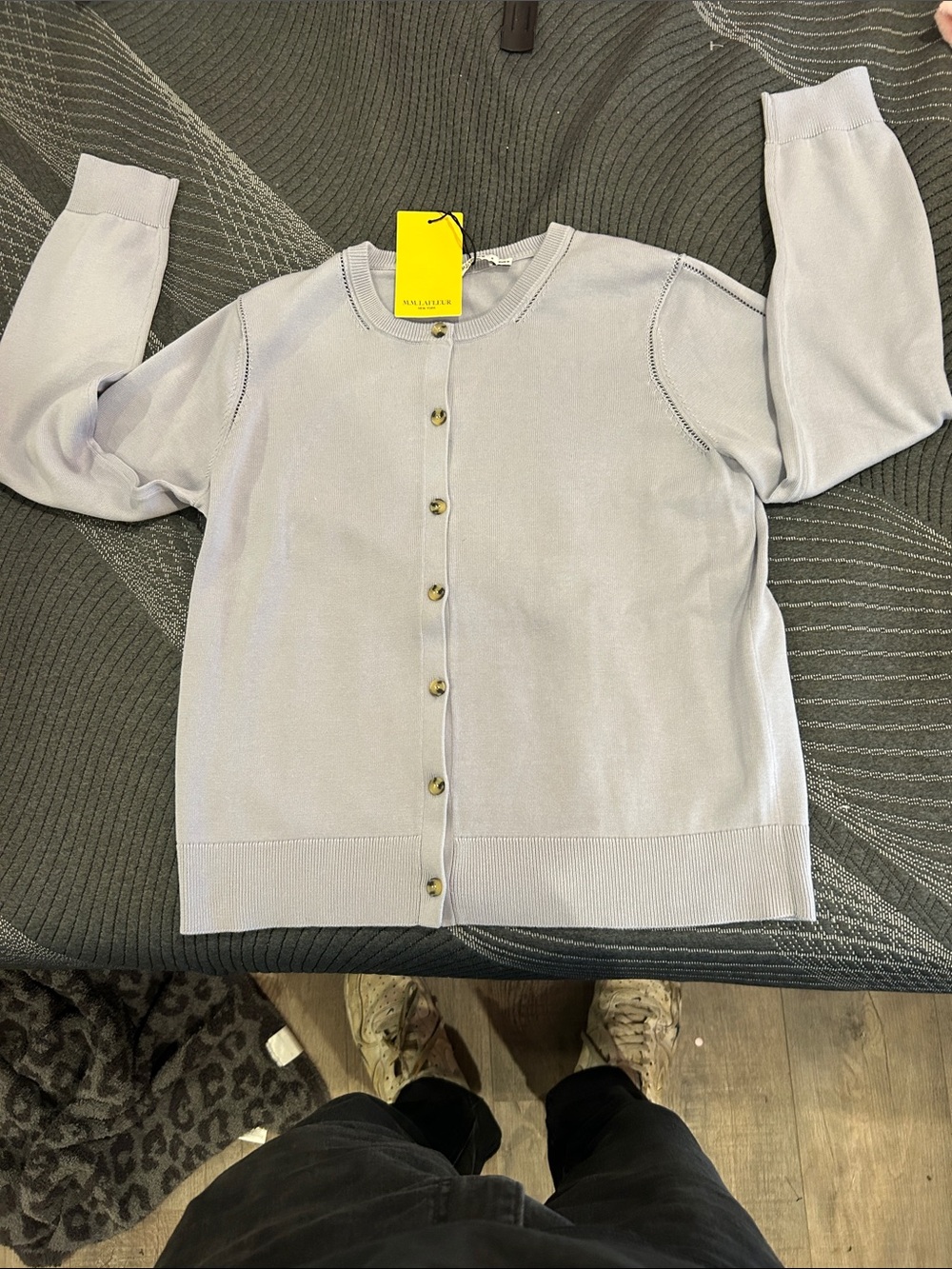 MM Lafleur Light Lavender Button-Front Cardigan